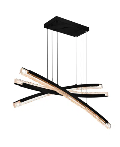 Cwi Lighting 21" Metal Saber Integrated Led Chandelier In Black