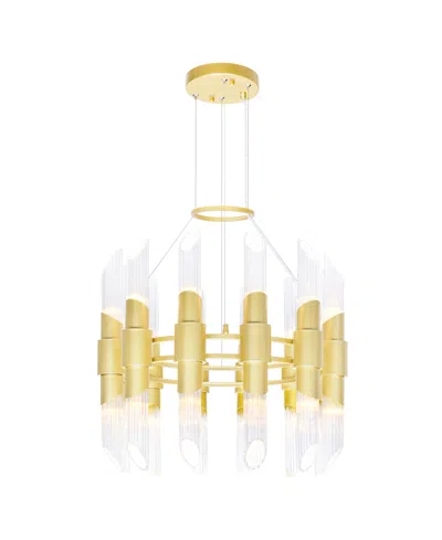 Cwi Lighting 22" Metal Croissant 24 Light Chandelier In Satin Gold