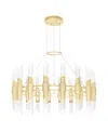 Cwi Lighting 22" Metal Croissant 36 Light Chandelier In Satin Gold