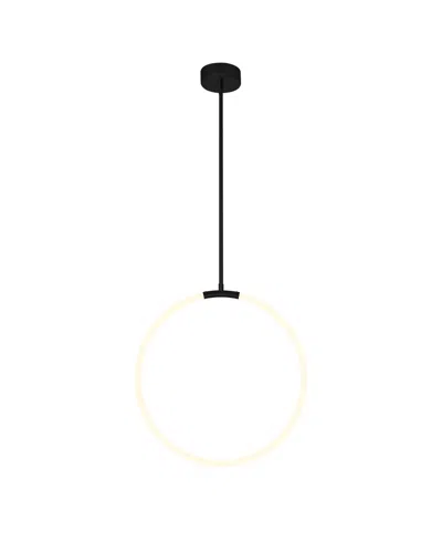 Cwi Lighting 24" Metal Hoops 1 Light Led Chandelier In Black