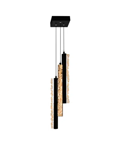 Cwi Lighting 24" Metal Stagger Integrated Led Mini Pendant In Black