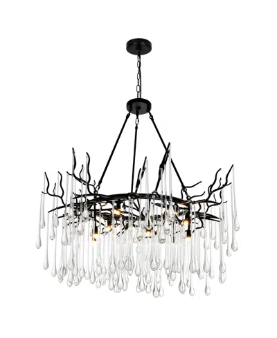 Cwi Lighting 26" Metal Anita 12 Light Chandelier In Black