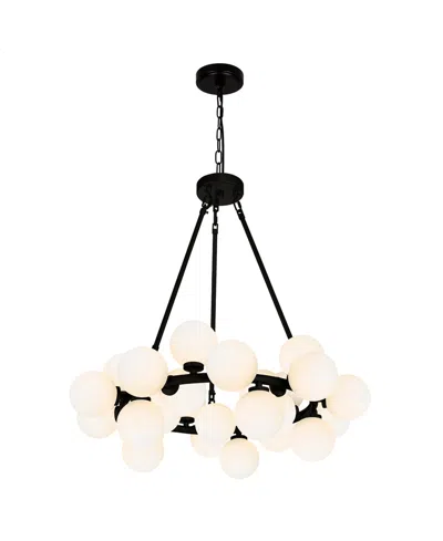Cwi Lighting 26" Metal Arya 25 Light Chandelier In Black
