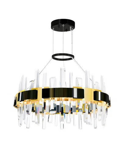Cwi Lighting 26" Metal Aya Led Integrated Chandelier In Black