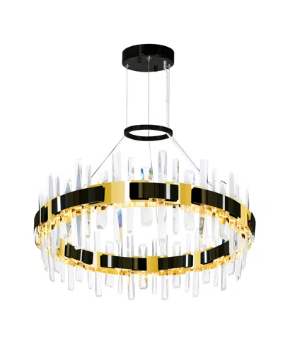 Cwi Lighting 26" Metal Aya Led Integrated Chandelier In Black