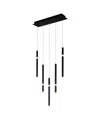 Cwi Lighting 26" Metal Flute 5 Light Led Chandelier In Black