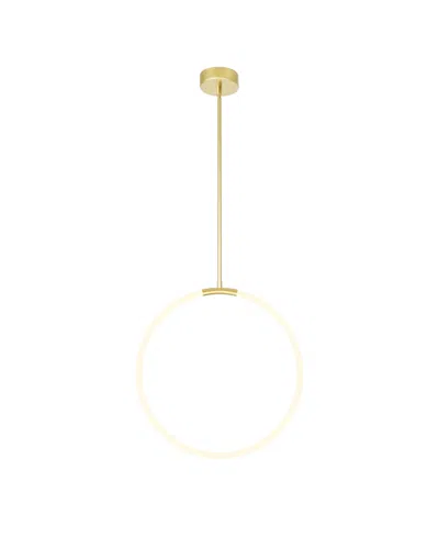 Cwi Lighting Hoops Integrated Led 24in Satin Gold Chandelier In Multi