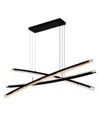 Cwi Lighting 21" Metal Saber Integrated Led Chandelier In Black