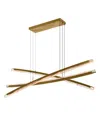 Cwi Lighting 26" Metal Saber Integrated Led Chandelier In Brass