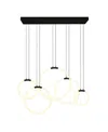 Cwi Lighting 27" Metal Hoops 5 Light Led Chandelier In Black