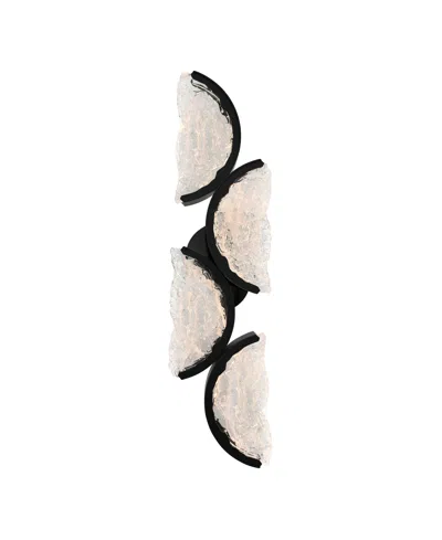 Cwi Lighting 28" Metal Moon Integrated Led Wall Light In Black
