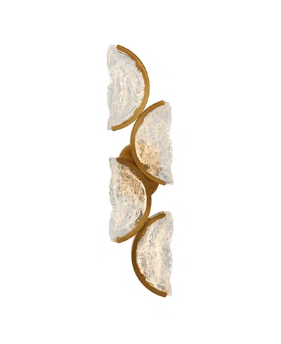 Cwi Lighting 28" Metal Moon Integrated Led Wall Light In Brass