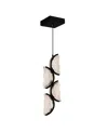 Cwi Lighting 30" Metal Moon Integrated Led Mini Pendant In Black