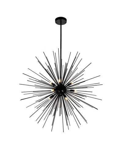 Cwi Lighting 40" Metal Savannah 14 Light Chandelier In Black