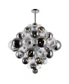 Cwi Lighting 36" Metal Pallocino 27 Light Chandelier In Chrome