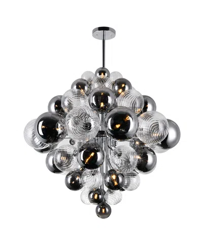 Cwi Lighting 36" Metal Pallocino 27 Light Chandelier In Chrome