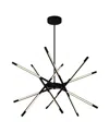 Cwi Lighting 36.5" Metal Oskil Led Integrated Chandelier In Black