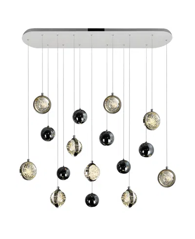 Cwi Lighting 37" Metal Salvador Led Integrated Chandelier In Silver