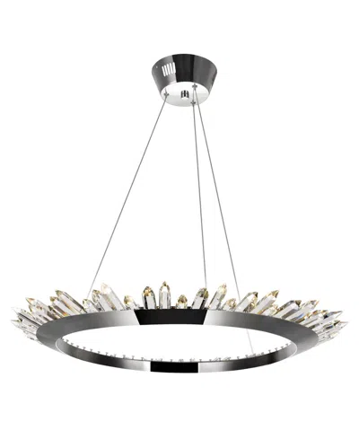 Cwi Lighting 4" Metal Arctic Queen Led Up Chandelier In Polished Nickel