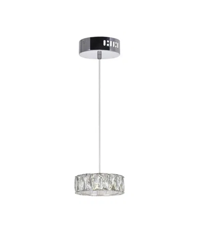 Cwi Lighting 4" Metal Milan Led Mini Pendant In Silver