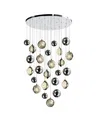 Cwi Lighting 42" Metal Salvador Led Integrated Chandelier In Silver