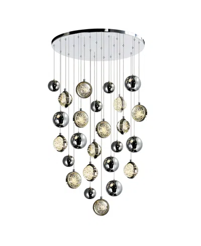 Cwi Lighting 42" Metal Salvador Led Integrated Chandelier In Silver