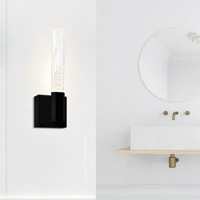 Cwi Lighting 4.3'' Wide Modern Led Wall Light For Hallway, Bedroom, Powder Room – Integrated Led In Black