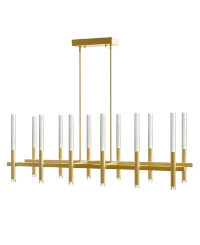 Cwi Lighting 48" Metal Dragonswatch Integrated Led Island Pool Table Light In Satin Gold