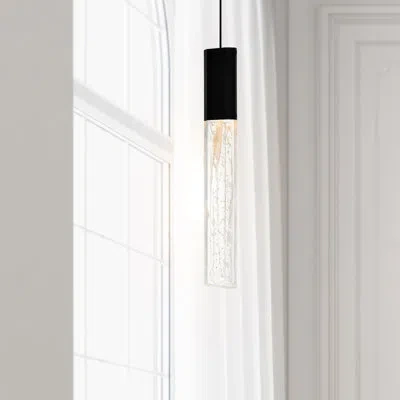 Cwi Lighting 5'' Wide Modern Led Mini Pendant For Kitchen Island, Dining Room, Hallway – Integrated Led In Black
