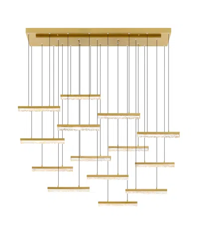 Cwi Lighting 5.5" Metal Stagger Integrated Led Chandelier In Brass