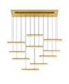 Cwi Lighting 5.5" Metal Stagger Integrated Led Chandelier In Brass