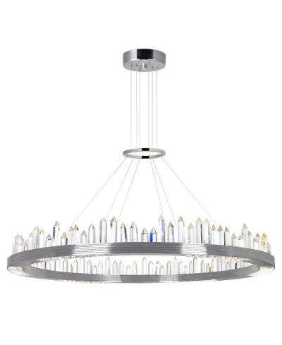 Cwi Lighting 6" Metal Agassiz Led Chandelier In Polished Nickel