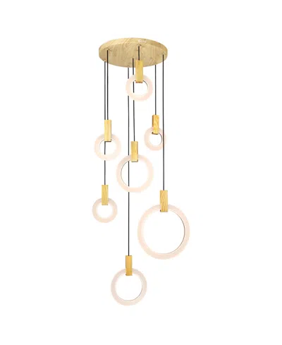 Cwi Lighting 76" Metal Anello Led Pendant In White Oak