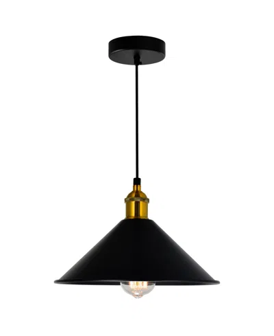 Cwi Lighting 8" Metal Brave 1 Light Mini Pendant In Black