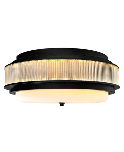 Cwi Lighting 8" Metal Valdivia 4 Light Flush Mount In Black