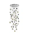 Cwi Lighting 89" Metal Salvador Led Integrated Chandelier In Silver