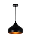 Cwi Lighting 9" Metal Dynamic 1 Light Down Pendant In Black