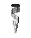 Shop Cwi Lighting 90" Metal Flute 54 Light Led Chandelier In Black