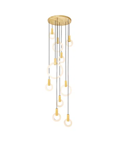 Cwi Lighting 96" Metal Anello Led Pendant In White Oak