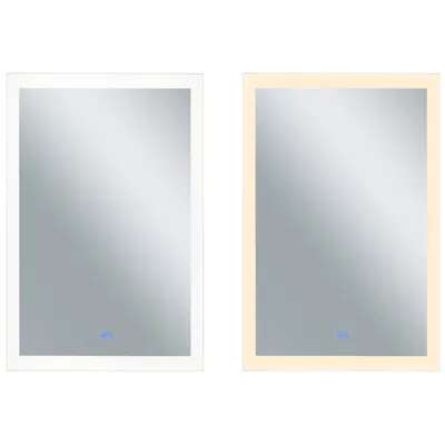 Cwi Lighting Abigail Rectangle Matte White Led 30 In. Mirror