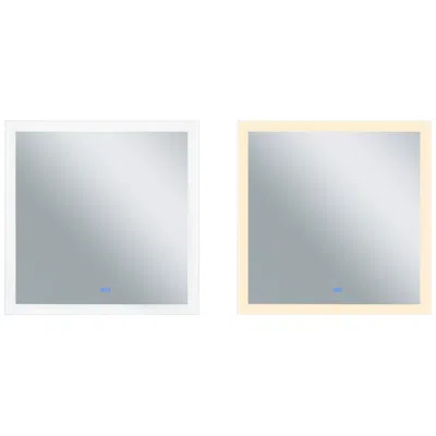 Cwi Lighting Abigail Square Matte White Led 36 In. Mirror