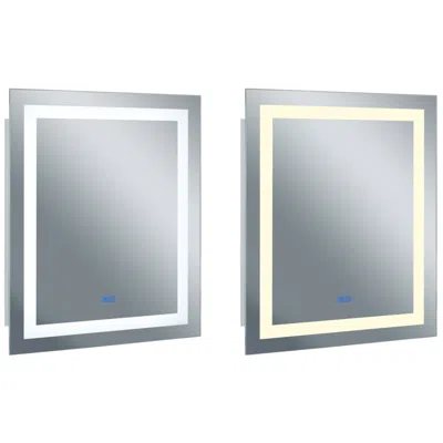 Cwi Lighting Abril Matte White 36" Square Led Lighted Vanity Walll Mirror