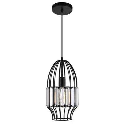 Cwi Lighting Alethia 1 Light Down Mini Pendant With Black Finish