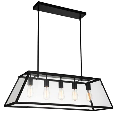 Cwi Lighting Alyson 5 Light Down Chandelier With Black Finish