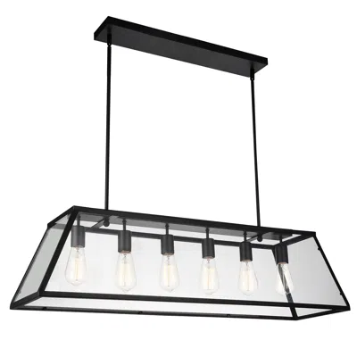 Cwi Lighting Alyson 6 Light Down Chandelier With Black Finish