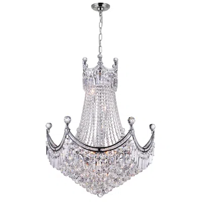 Cwi Lighting Amanda 15 Light Down Chandelier With Chrome Finish