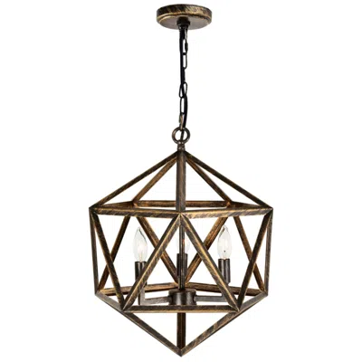 Cwi Lighting Amazon 3 Light Antique Forged Copper Pendant
