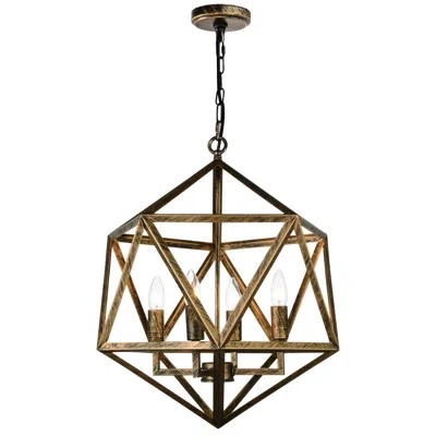 Cwi Lighting Amazon 4 Light Up Pendant With Antique Forged Copper Finish