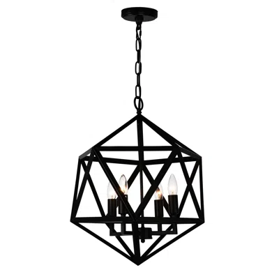 Cwi Lighting Amazon 4 Light Up Pendant With Black Finish