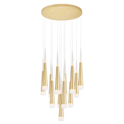 Cwi Lighting Andes Led Multi Light Pendant With Satin Gold Finish Lumens 3380